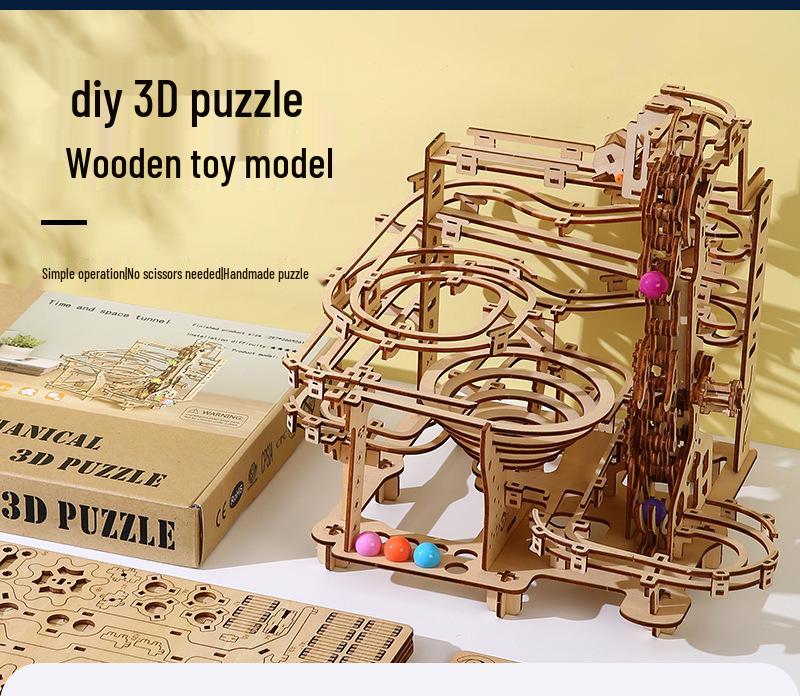 3D Holzpuzzle Lernspielzeug: DIY Kreativer Zeit- und Raumtunnel