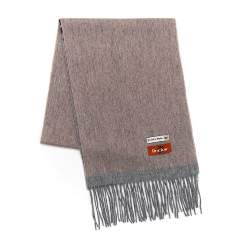 RECLOW RECLOW 100% wool two-tone gray muffler