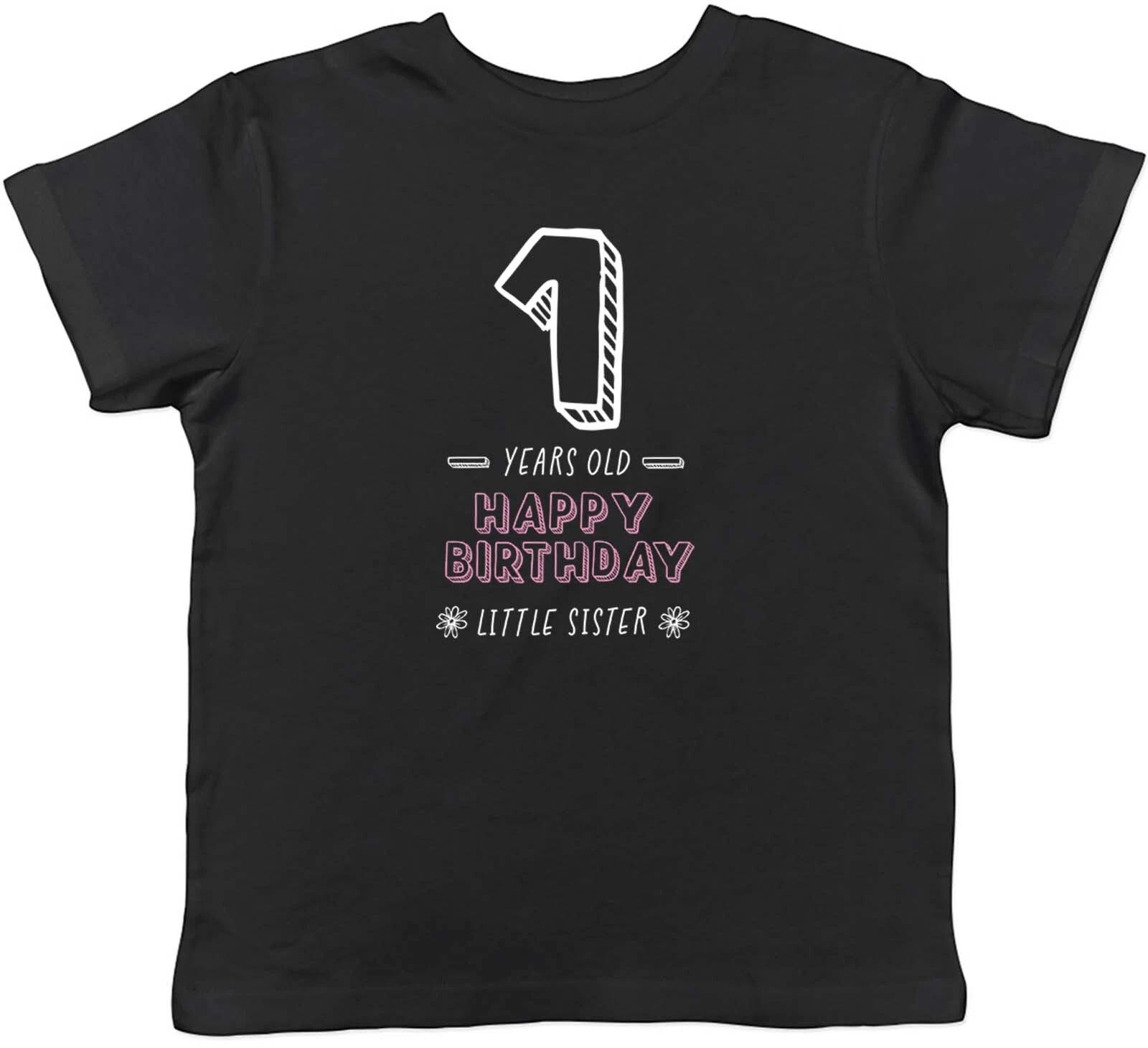 Personalised Happy Birthday Little Sis Celebration Kids T-Shirt Boys Girls Gift 130