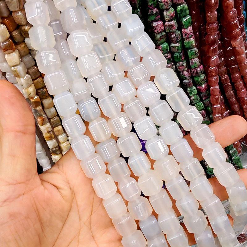 10x12mm Natural Red Agate Beveled Square Beads for DIY Bracelets and Necklaces