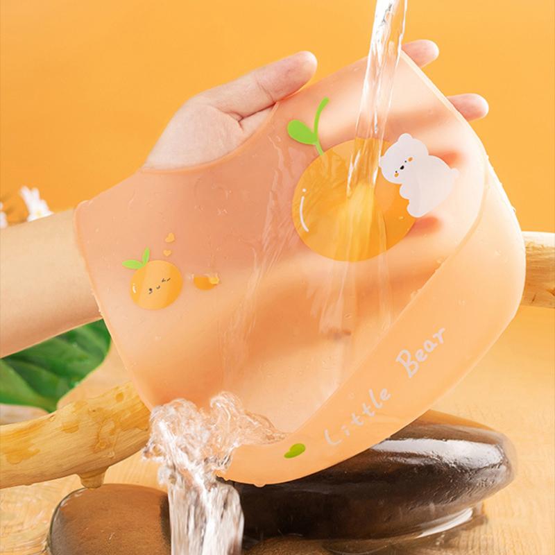 Soft Silicone Baby Bibs Cute Cartoon Animal Kids Bib Girl Boy Adjustable Burp Cloths Baby Waterproof Feeding Stuff