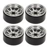 4PCS RC Wheel Rim Set Zinc Alloy Steel Universal 1.9 Inch 10 Rims RC Crawler Car Wheel Hub for Axial SCX10 II III Black
