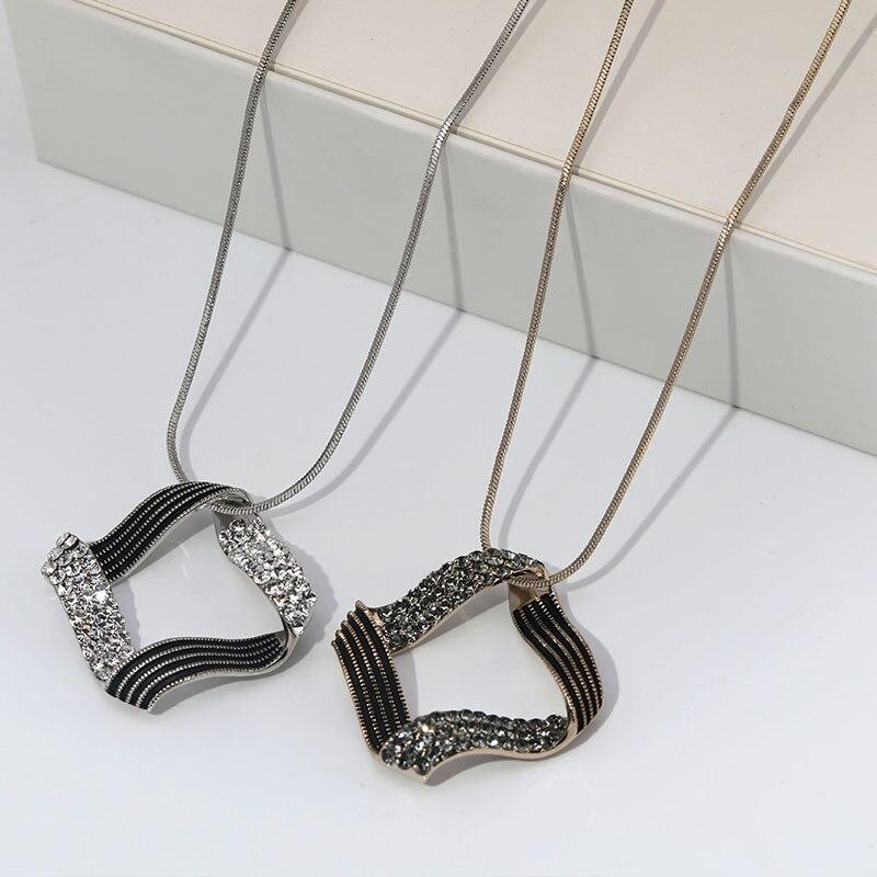 

Геометрический кулон длинное ожерелье для женщин винтажная цепочка для свитера рождественские подарки золотой