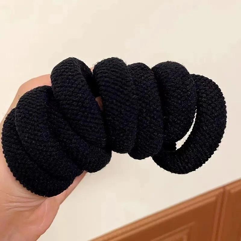 5/10 Gemischte Farben Hohe Elastizität Verdickt Vielseitig Einfach Haarschonende Scrunchies (Zufällige Farbe) Haargummis Haarseil