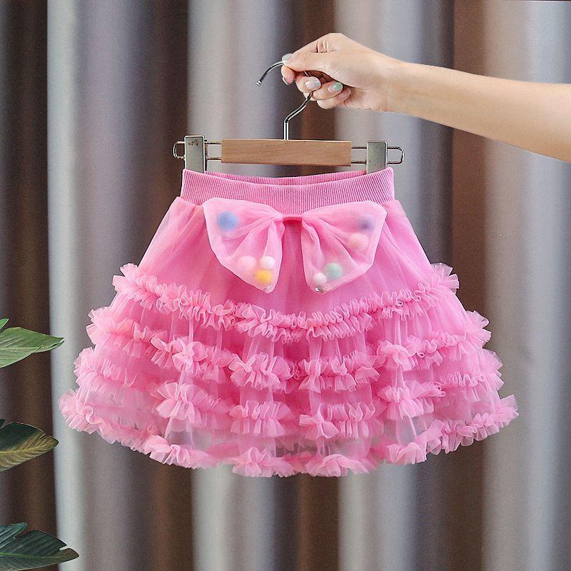

Девичья юбка средней длины летнее платье новая детская юбка-пачка детская сетчатая пышная юбка короткая юбка для маленьких девочек 80