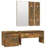 VidaXL Hallway Furniture Set Entry Bench Mirror Coat Rack Panel Cloakroom Set Smoked Oak Wood 3120194