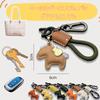 [BOJIDO] Horse Keychain Carabiner 1 Piece Leather Horse Charm Key