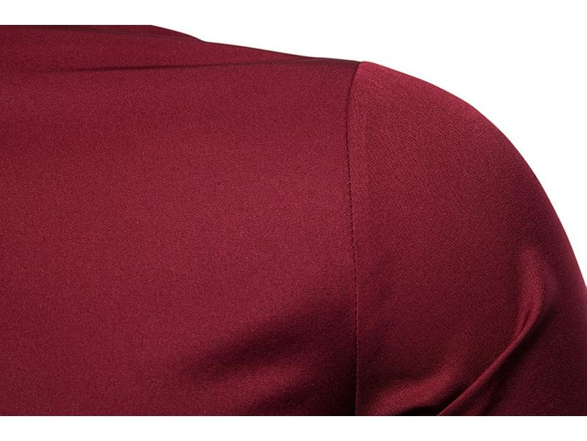 Camisa Masculina Tamanho Europeu Bordada Manga Longa Gola Henrique