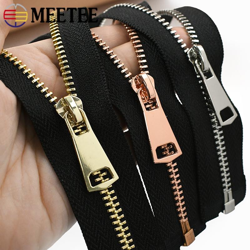 1/2 Stück Meetee 5# 15-80cm Metallreißverschlüsse Offenes Ende Reißverschlüsse für Tasche Daunenmantel Tasche Nähreißverschluss Reparaturset DIY Nähzubehör
