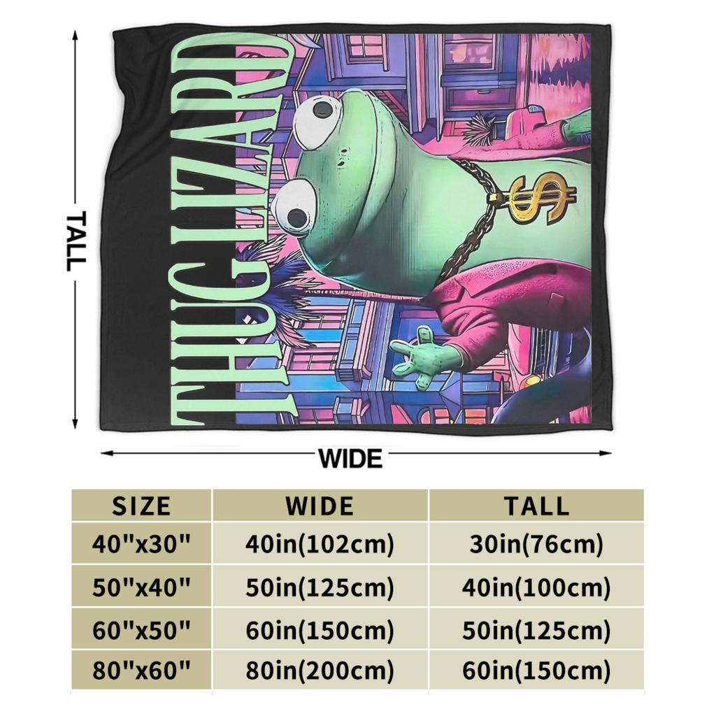 Thug Tom Lizard Weirdcore Anime Blankets Velvet Hoppers Multifunction Ultra-Soft Throw Blanket for Bedding Couch Quilt