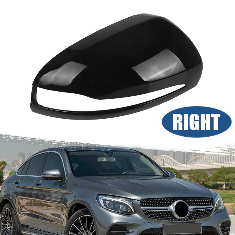 LHD Rearview Mirror Cover For Mercedes Benz C GLC S E Class W205 X253 W222 W213 W238 Glossy Black/Carbon Fiber Side Mirror Cover
