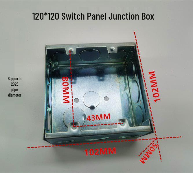 120x120 PVC Junction Box | Large Embedded Electrical Switch Box