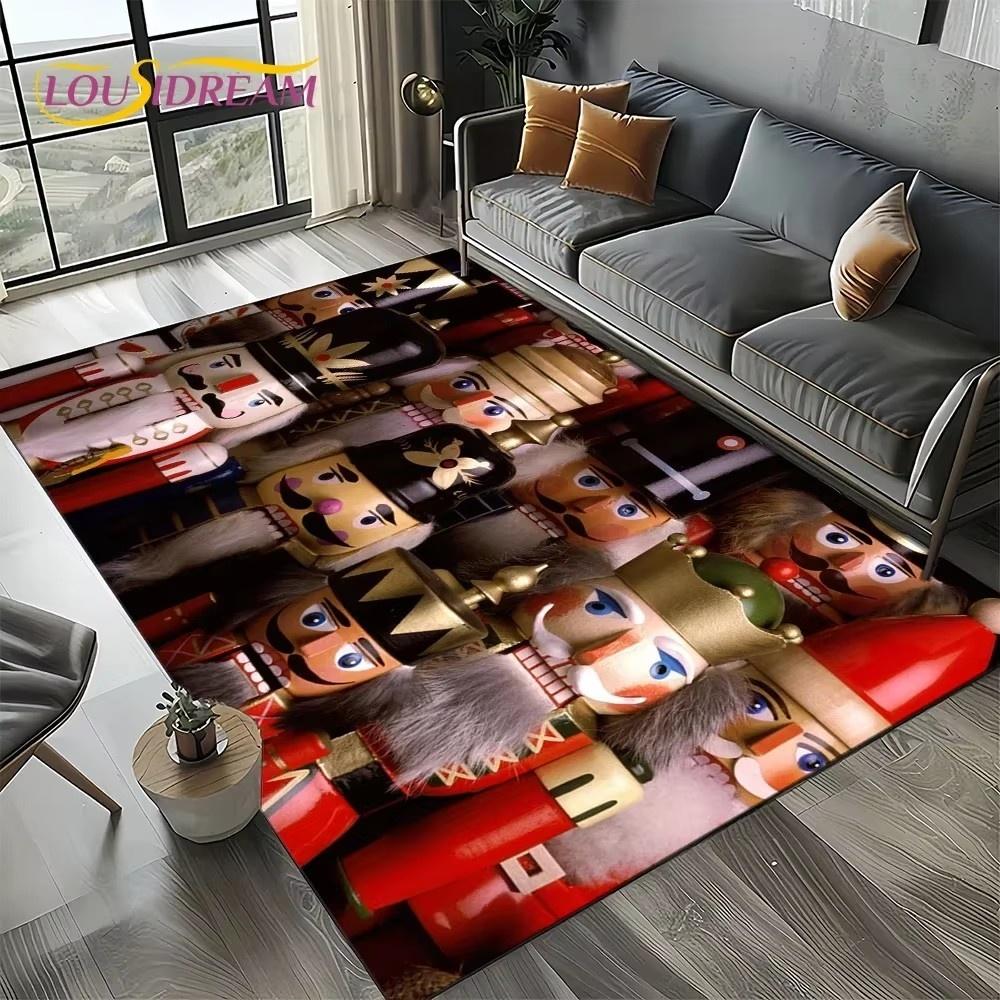 Cartoon Christmas Tree New Year Nutcracker Fairy Tales Carpet Rug for Living Room Bedroom Home Sofa Decoration,Kids Floor Mat