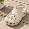 Metal Shoe Charms 6Pcs/Set Gold-Tone Charms, Summer Ice Cream Shell Starfish Faux Pearl for Clogs Women Girls Beach Footwear Decor Scratch-resistant