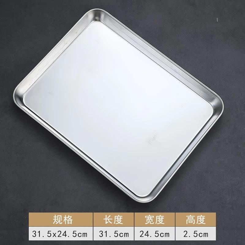 Rectangle Stainless Steel Tray Buffet Presentation Tray Metal Food Serving Plate Rice Noodle Pan Home Kitchen Accessories