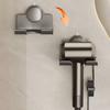 Space Aluminum Hair Dryer Storage Rack Punch Free Hair Blow Dryer Holder  Bathroom