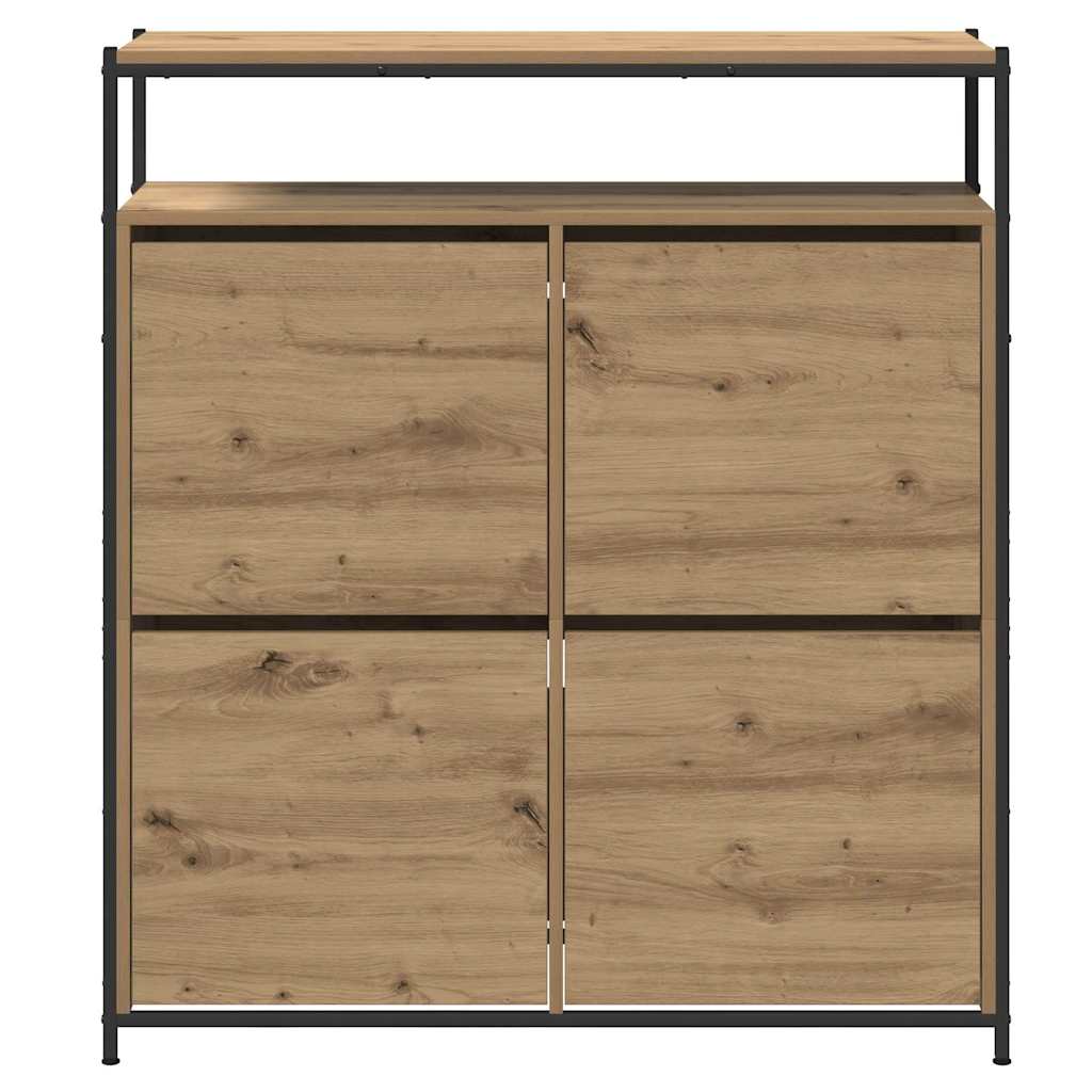 Shoe Cabinet Artisan Oak 100 X 34 X 112 Cm Particleboard