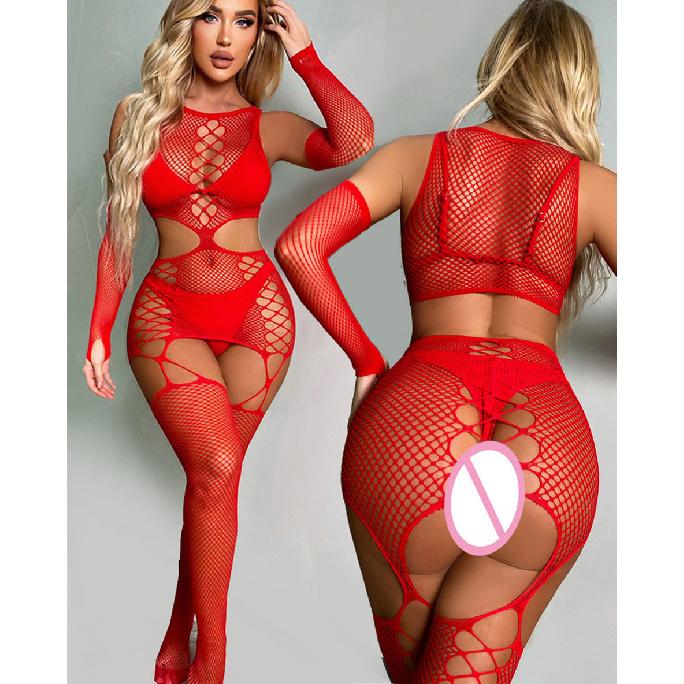 Sleepwear women sexy lingerie Babydoll Mesh Floral Body Stocking Catsuit wedding night see through bodysuit plus size costume