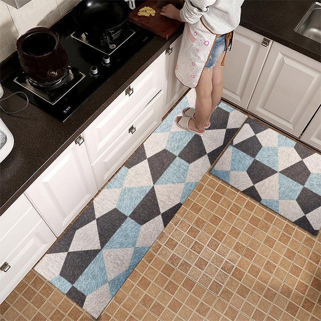 Kitchen Mats Carpet Bathroom Absorbent Washable Entrance Doormat Thin Non -Slip Home Floor Mats Bedroom Living Room Long Rugs 