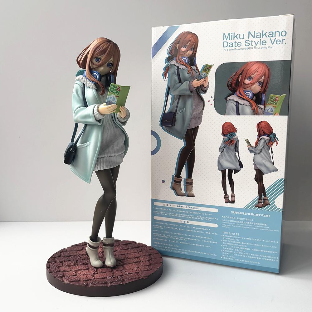 28cm Miku Nakano Anime The Quintessential Quintuplets PVC Action Figure Collection Kids1/6 Model Doll Gift