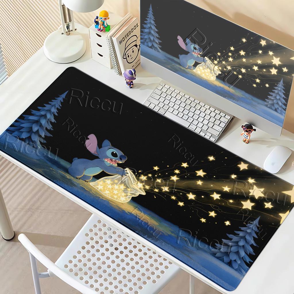 Kawaii Stitch Pattern Anime Mouse Pads Aesthetics Large Extended Cartoon Gaming Accessories Offices Laptop Non Slip Gamer Carpet