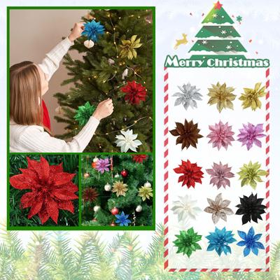 Christmas Tree Ornaments Christmas Simulation Flower Ornament 10Pcs