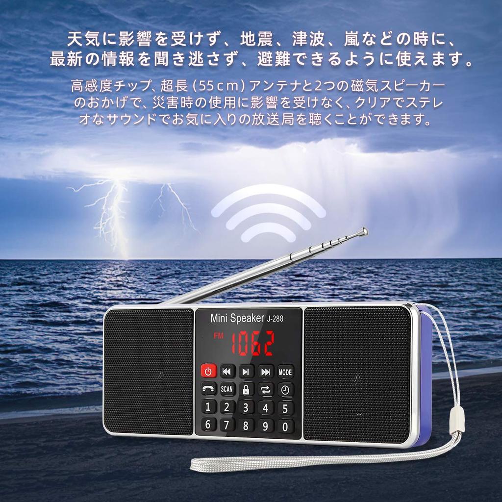 Gemean Radio portabil Wide FM AM Stereo Radio portabil Difuzor Bluetooth compatibil cu Bluetooth wireless Radio antenă lungă cu stereo AUX și
