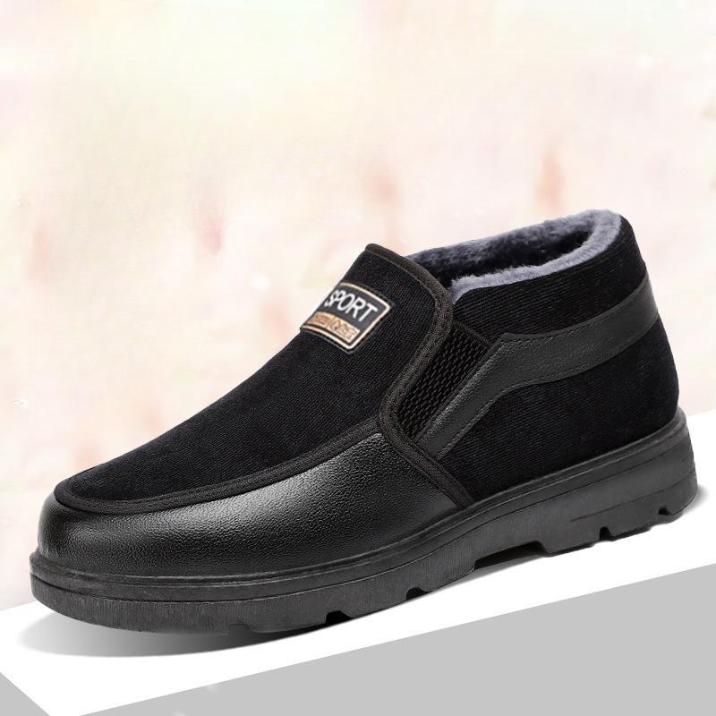 Men's Cotton Shoes and Boots with Fleece Boots, Warm Shoes for The Elderly, Thick-soled Cotton Boots