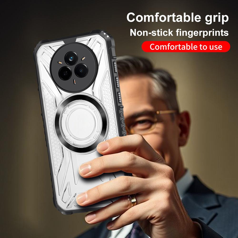 KEYSION Transparent Magnetic Case for TECNO Camon 30 4G oft Silicone+PC Heavy Duty Shockproof Phone Cover for TECNO Camon 30 5G