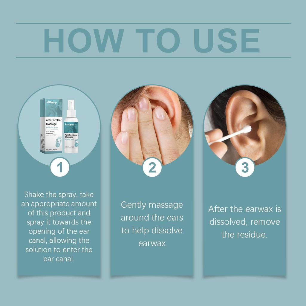 Ohrschmalzpfropfenentferner-Spray Tägliche Anwendung, Sanft, Angenehm, Feuchtigkeitsspendend, Ohrschmalzreinigung, Pflege, Spray