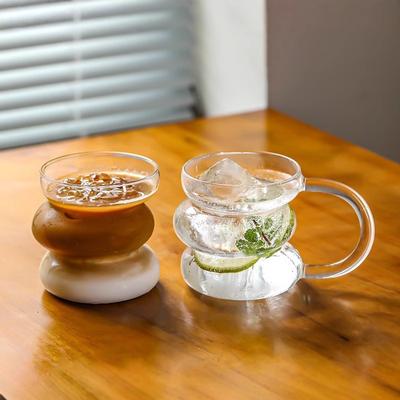 Raupen Glas Haushalt Hochtemperatur-beständiger Trinkbecher mit Griff Große Kapazität Kaffeetasse