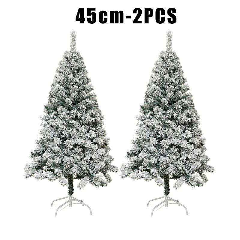 11cm Flocked Christmas Tree with Realistic Snow Effect PVC Material Holiday Home Decor