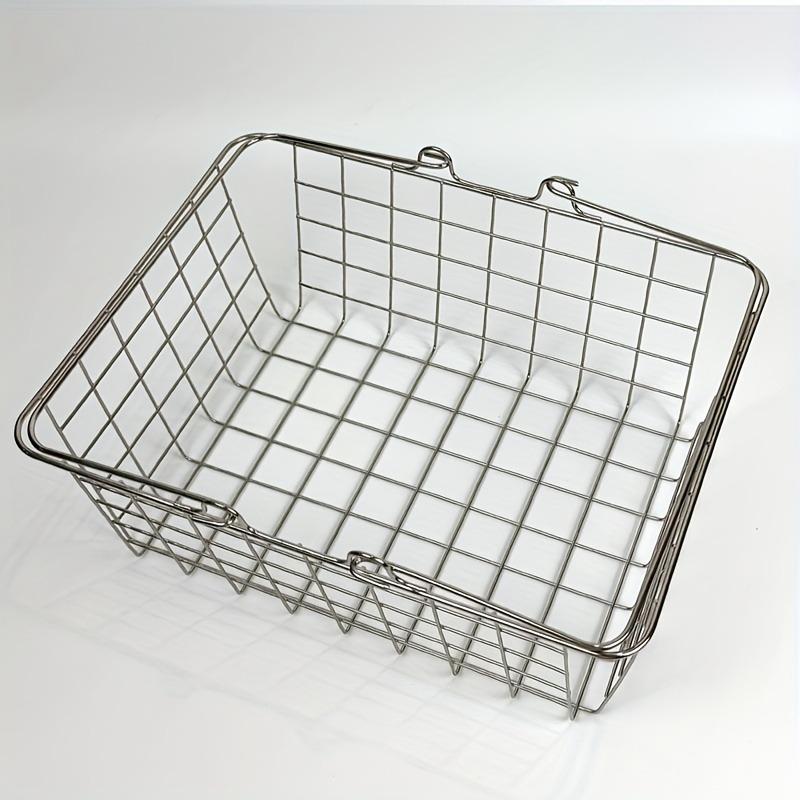 2 Pack Modern Stainless Steel Storage Basket for Books Clothing Etc. Versatile Storage Bin for Home and Car Use Rust-proof Shelf