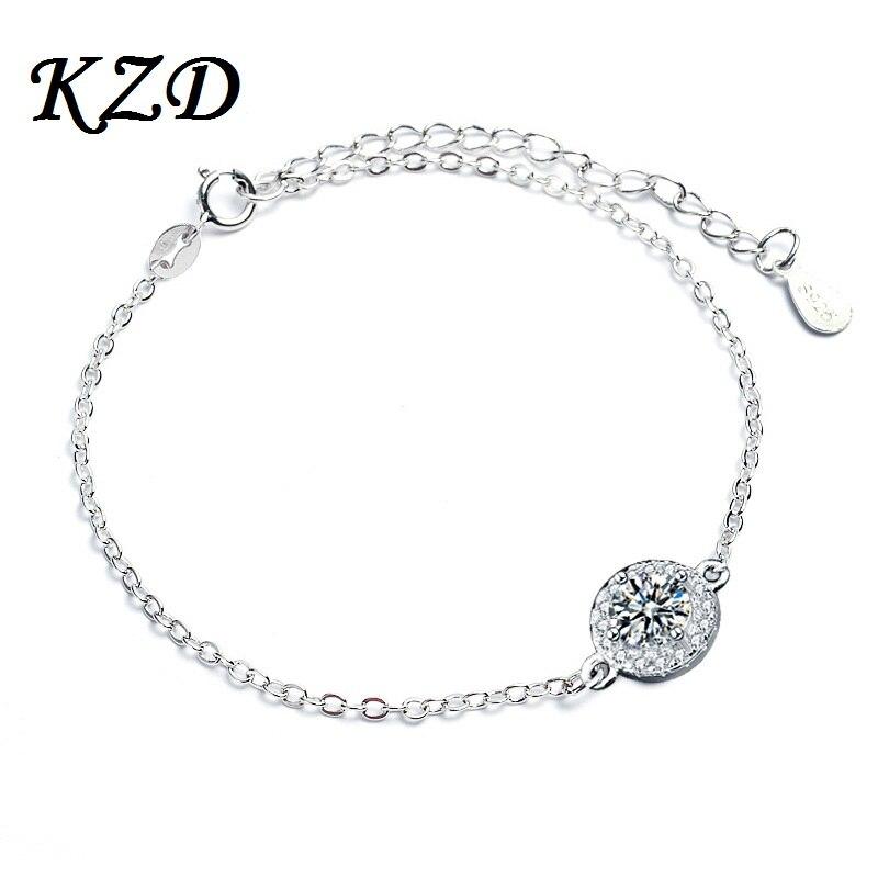 S925 Sterling Silver Armband Smycken Dammode Moissanit Öppet Armband För Flickvän Gåva