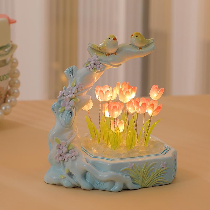 Tulip Night Light DIY Handmade Birthday Gift for Girls & Best Friends – Elegant Qixi Present for Girlfriend