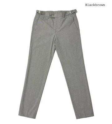 BLACKBROWN Side Adjust Houndstooth Check Pants [Light Gray]