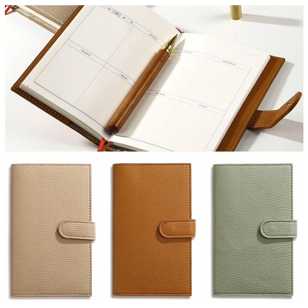 Litchi Leather Portable Notebook Thickened Business Meeting Record Book Work Notepad  Office