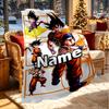 Manta Personalizada con Nombre y Estampado de Anime, Decoración del Hogar, Dormitorio, Sofá, Acampada, Sillón, Regalos para Cumpleaños Navidad