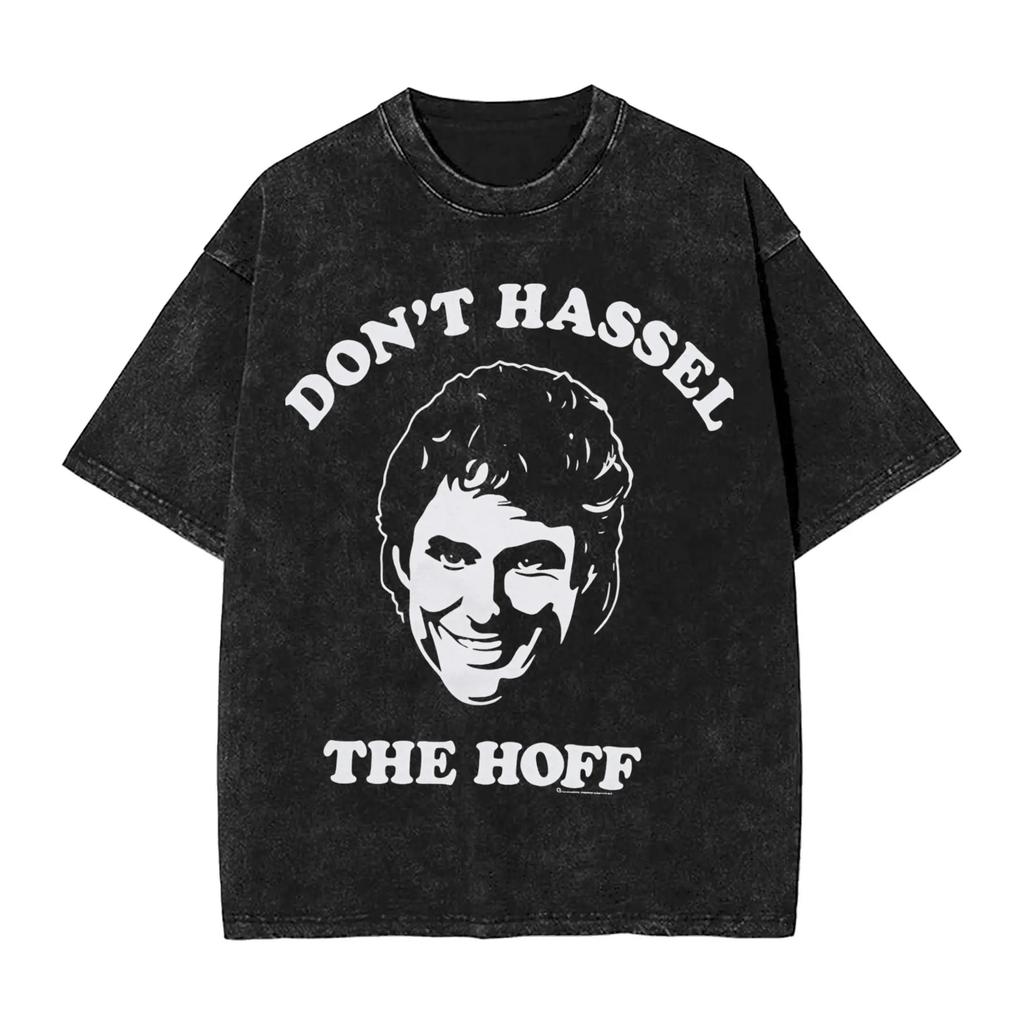 David Hasselhoff Funny Graphic Print TShirt Retro Washed Cotton Women Men Summer Harajuku Fashion New Top Gothic Oversized Tees
