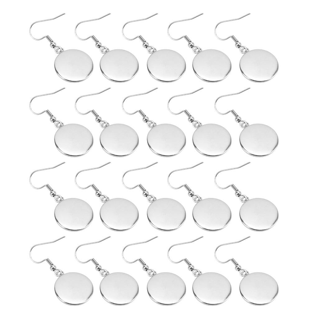 20pcs Stainless Steel Jewelry DIY Accessory 16mm Earrings Wire Hooks Blanks  Earrings Crafts