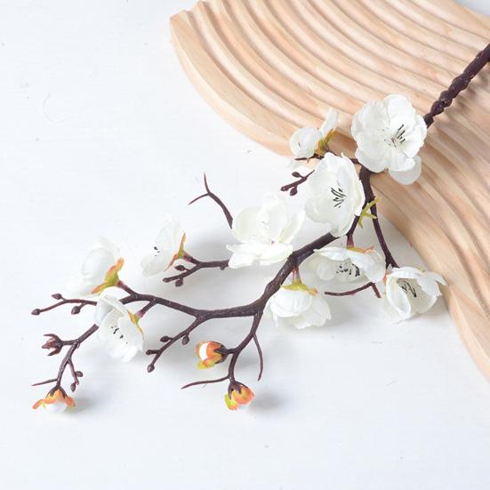 Artificial Plum Blossom Flowers Faux Cherry Blossom Branches Fake Long Stems Flower for Vase Floral Arrangement Home Wedding Table Decor