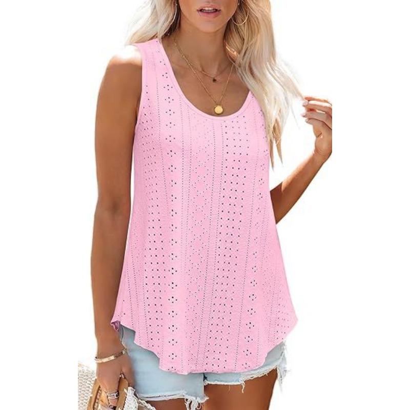 T-shirt da donna estiva Nuova maglietta senza maniche ampia con scollo tondo