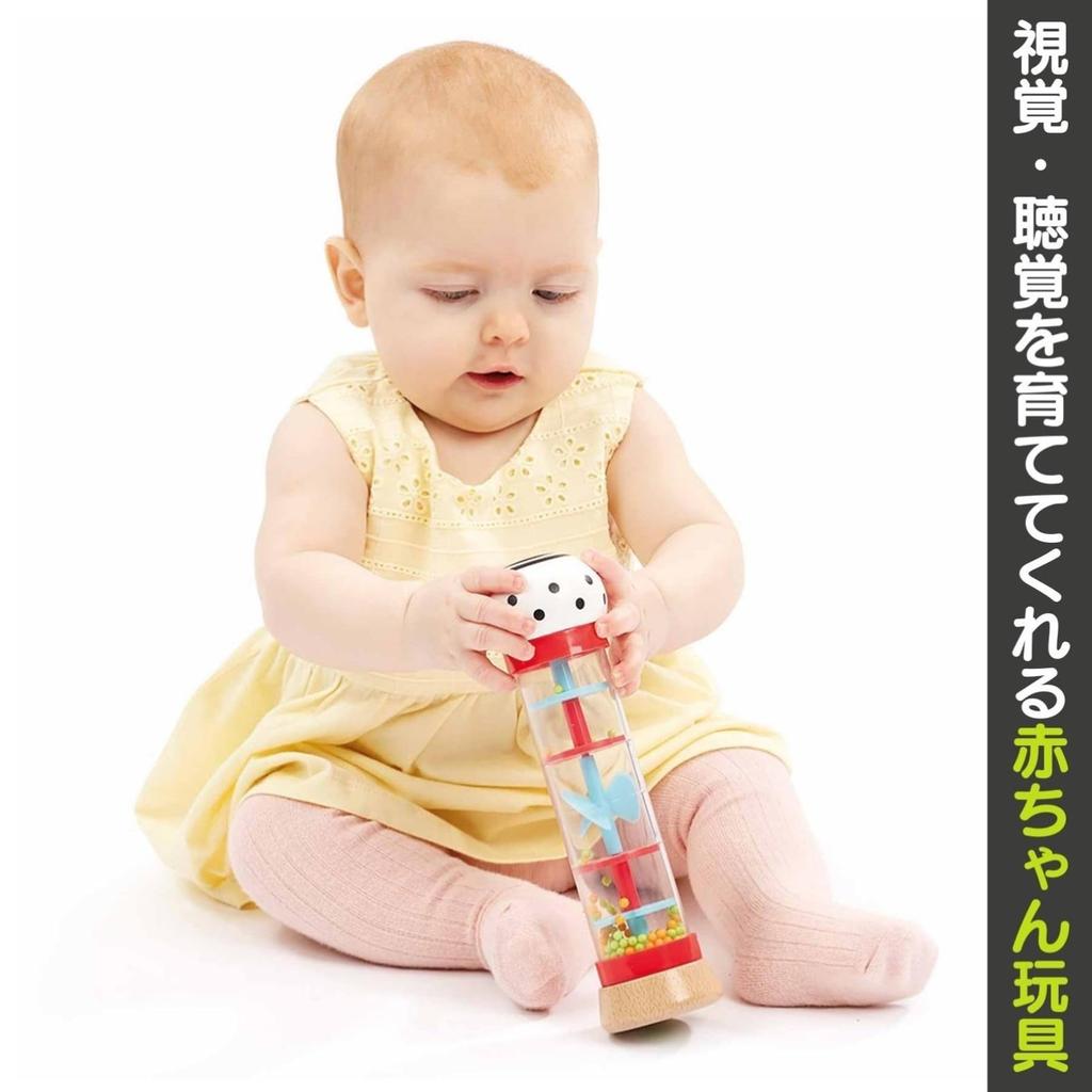 Early Learning Centre Baby Toy, Wooden Rainmaker Rattle, Shaker, Musical Instrument, Baby Gift, 200144, Authentic