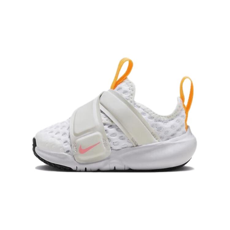 New Nike Flex Advance BR TD Slip Resistant Cushioning Low Top Toddler Shoes White Orange Infant And Toddler DC9367-100