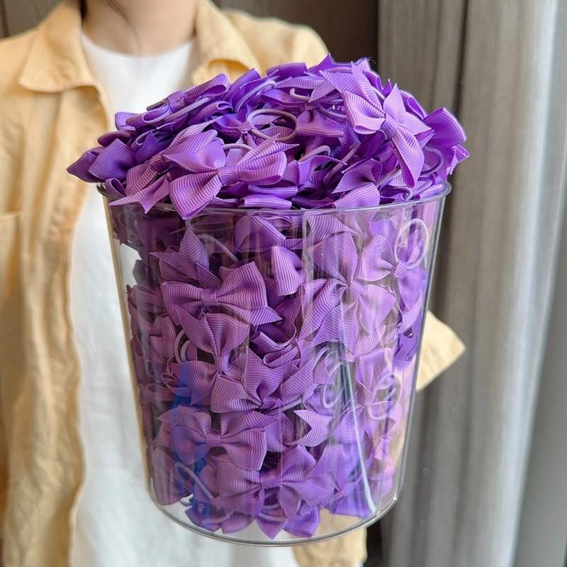 5/10/20Pcs Mini Solid Bows Elastic Hair Bands Kids Girls Small Rubber Band Hair Rope Ponytail Holder Headwear Hair Accessories