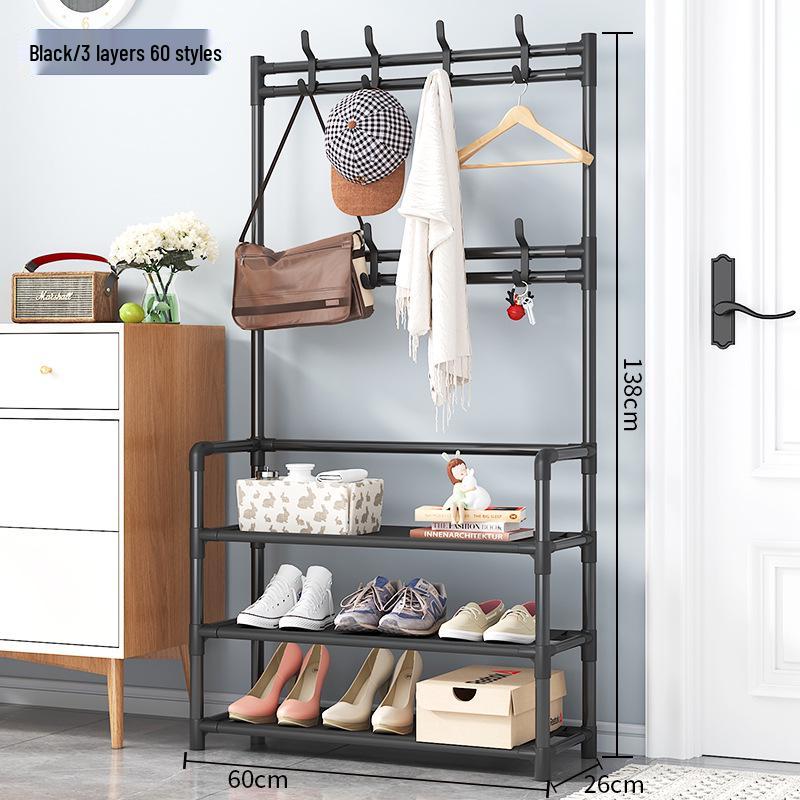 Multi-layer Dustproof Shoe & Hat Rack: Floor-standing Coat Rack & Storage Shelf for Living Room or Entryway