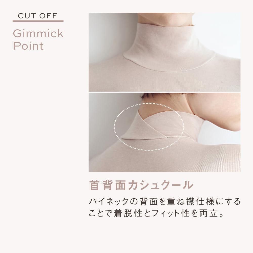 Gunze CALME Long Sleeve Wool 3D Beautiful é (TC2645P) Innerwear, Blend, Warm, Silhouette, Waistline, Non-Slip Cut-Off
