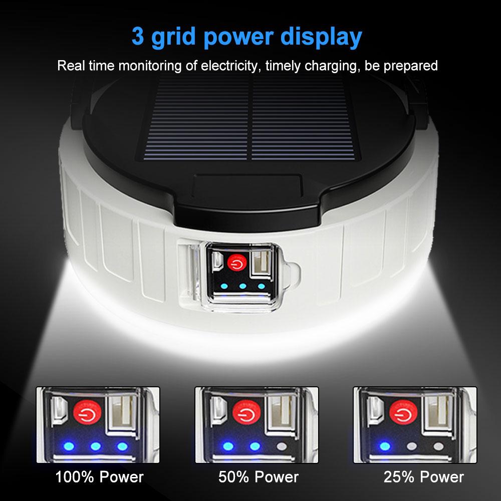 10W Solar Backpacking Hiking Light with Remote Control USB Charging Waterproof IP65 Emergency Camping Tent Light AS Mobile Power