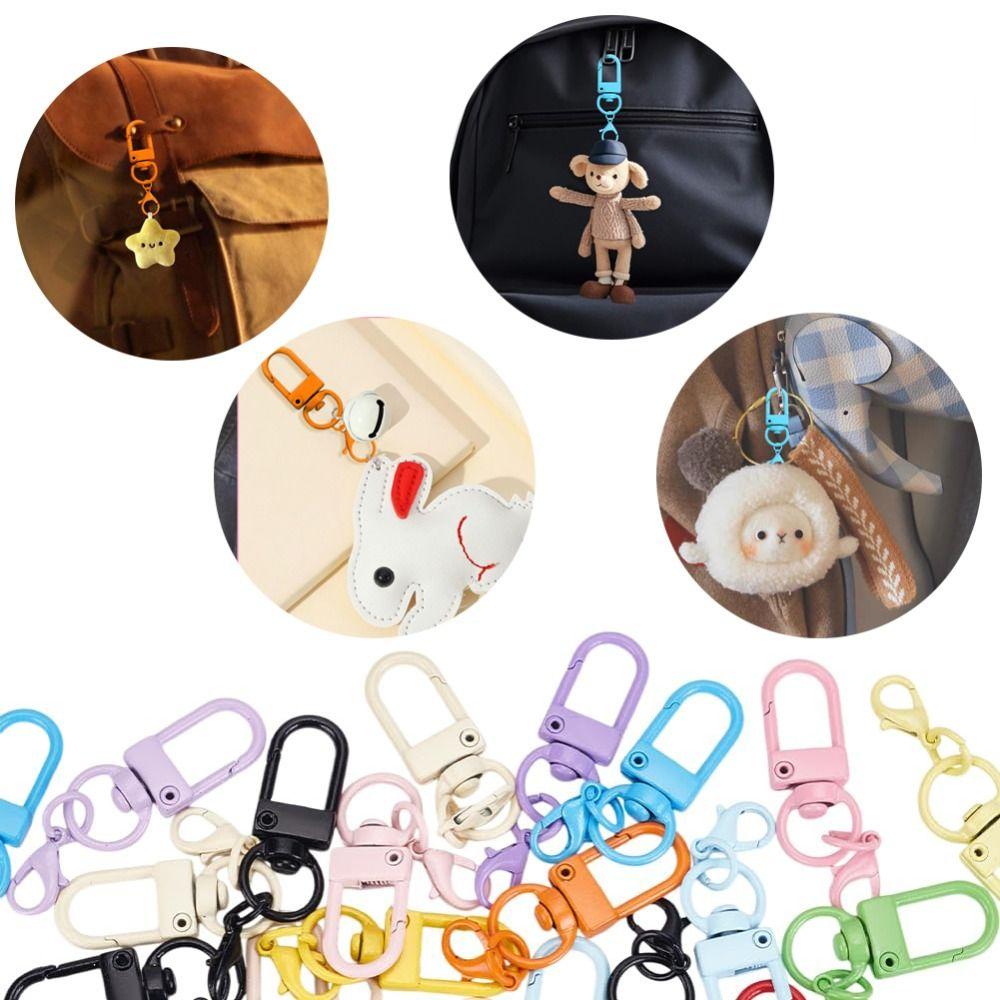 30Pcs Clasp Colorful Swivel Snap Hooks Mini Metal Key Chain Hooks Multi-purpose Trigger Buckle Clasps Purse Charms