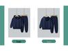 Children's Solid Color Hooded Sweatshirt Set - European and American Style for Autumn/Winter